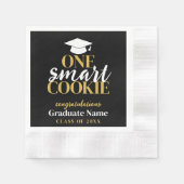 One Smart Cookie - Modern Zwart Goud Afstuderen Servet (Voorkant)