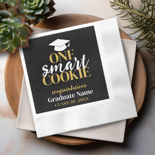 One Smart Cookie - Modern Zwart Goud Afstuderen Servet