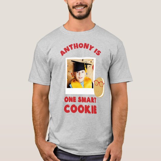 One Smart Cookie Photo gepersonaliseerd Afstuderen T-shirt (Voorkant)
