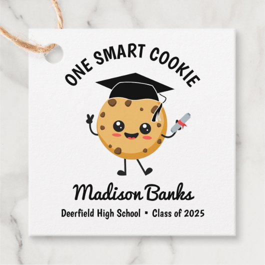 "One Smart Cookie" Schattige Grappig Afstuderen De Bedankjes Labels (Voorkant)