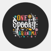 One Soky Grandma Shirt Funny Halloween Soky Grandm Ronde Sticker (Voorkant)