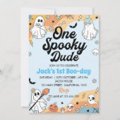 One Spooky Dude Ghost Verjaardag uitnodiging (Voorkant)