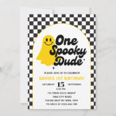 One Spooky Dude Groovy Halloween Eerste Verjaardag Kaart (Voorkant)