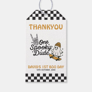 One Spooky Dude Halloween Verjaardag Cadeaulabel