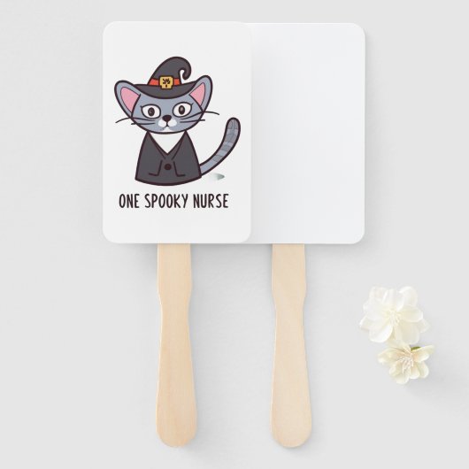 One Spooky Nurse Cat - Feline Feesten voor Hall Handwaaier (Voorkant en achterkant)