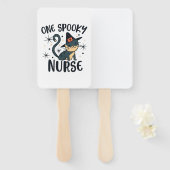 One Spooky Nurse Cat - Staartgekleurd voor Hallowe Handwaaier (Voorkant en achterkant)