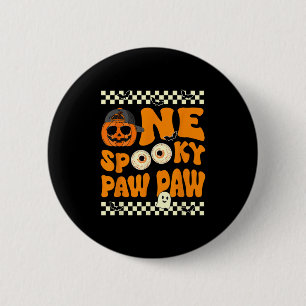 One Spooky Paw Paw Eerste Verjaardag Halloween Jac Ronde Button 5,7 Cm
