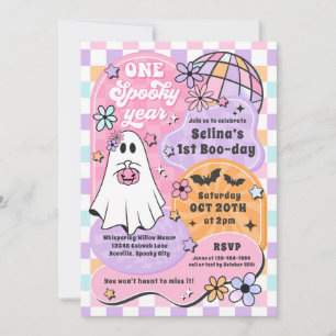 One Spooky Year Halloween Ghost 1st Birthday Kaart