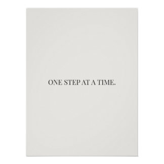 one step at a time poster, encouragement wall art, perfect poster