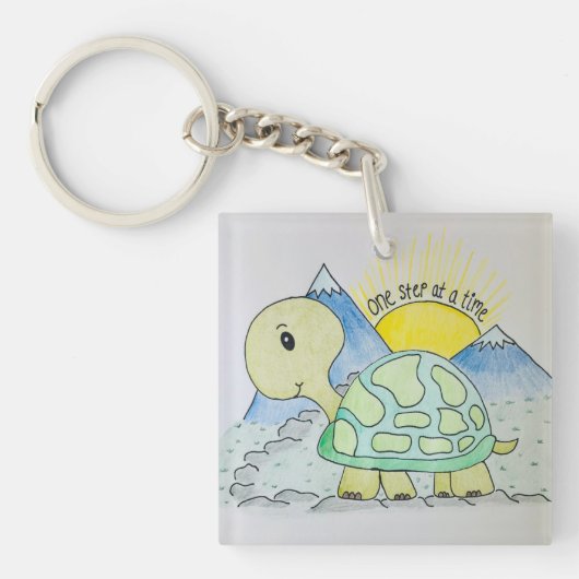 "One Step at a Time"-Sleutelhanger Sleutelhanger (Voorkant)