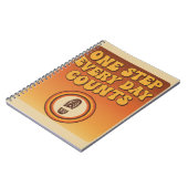 One Step Every Day – Retro Motivational Notebook Notitieboek (Linkerzijde)