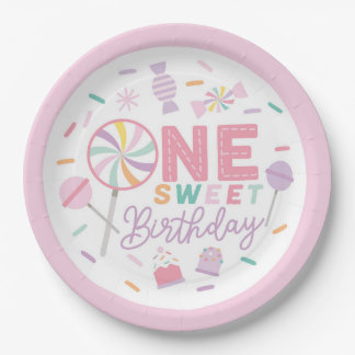 One Sweet Birthday 9" Paper Plate Papieren Bordje