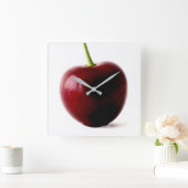 One Sweet Cherry Wall Clock Vierkante Klok (Huis)