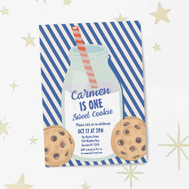 One Sweet Cookie Blue Boys Eerste Verjaardag Kaart