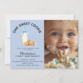 One Sweet Cookie Boy First Birthday Invitation (Devant)