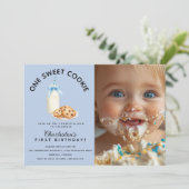One Sweet Cookie Boy First Birthday Invitation (Debout devant)