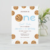 One Sweet Cookie Boy First Birthday Kaart (Staand voorkant)