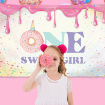 One Sweet Girl Pastel Unicorn Donuts Birthday