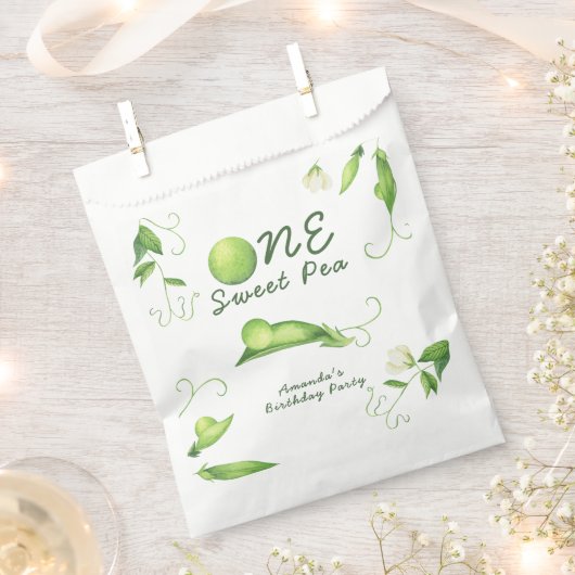 One Sweet Pea First Birthday Bedankzakje (Geknipt)