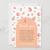 One Sweet Peach 1er Birthday Photo Carte de remerc (Devant)