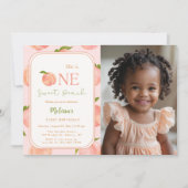 One Sweet Peach 1er Birthday Photo Invitation (Devant)