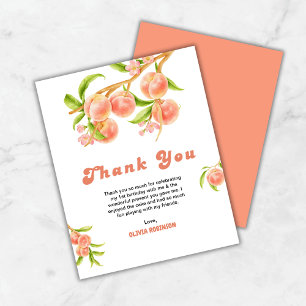 One Sweet Peach 1er Carte de remerciements d'anniv