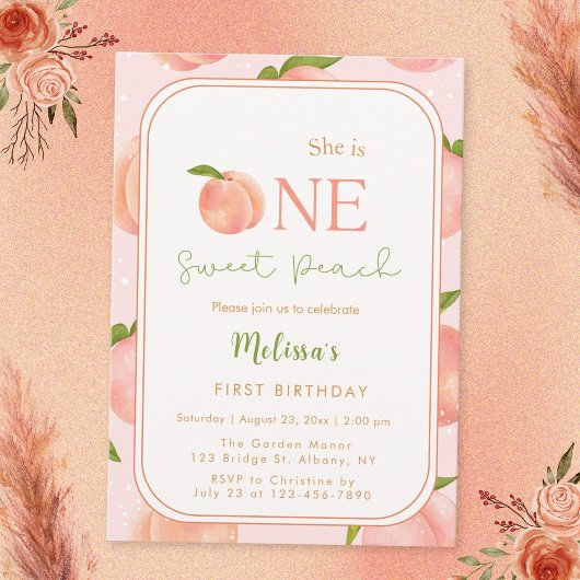 One Sweet Peach 1er Invitation anniversaire