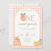 One Sweet Peach Birthday Invitation Girl 1st (Devant)