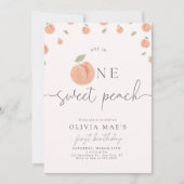 One Sweet Peach First Birthday Invitation Boho (Devant)