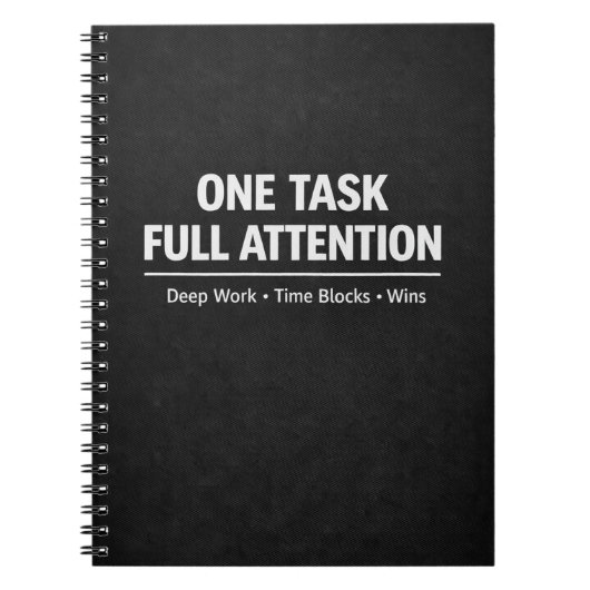 One Task Full Attention Deep Work Notitieboek (Voorkant)