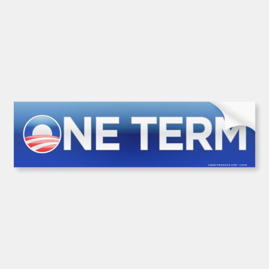 One Term President Obama Bumpersticker (Voorkant)