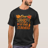 One Thankful 4th Grade Teacher Thanksgiving Fall M T-shirt (Voorkant)