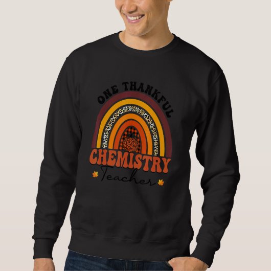 One Thankful Chemistry Teacher Rainbow Leopard Ret Trui (Voorkant)