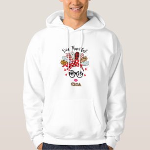 One Thankful CMA Nurse Nursing Messy Bun Turkey Hoodie