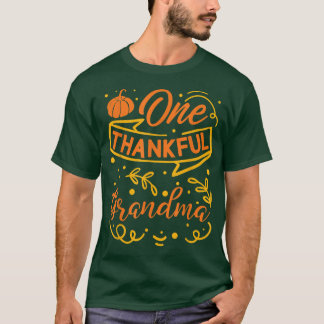 One Thankful Grandma Pumpkin Autumn Verlaat Herfst T-shirt