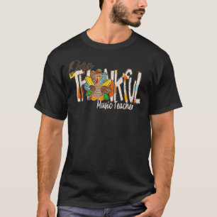 One Thankful Music Teacher Turkey Bedankt Gratefu T-shirt