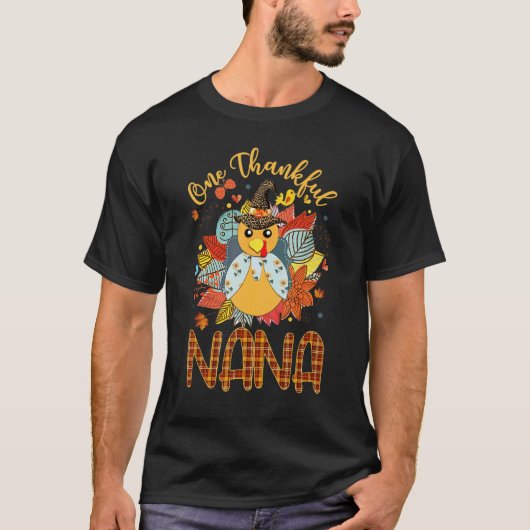 One Thankful Nana Thanksgiving Blessed Greatful T-shirt (Voorkant)