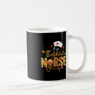 One Thankful Nurse Autumn Fall Turkey Nurse Thanks Koffiemok
