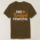 One Thankful Principal Herfst Autumn Thanksgiving  T-shirt (Design voorkant)