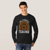 One Thankful Teacher Thanksgiving Rainbow Leopard  T-shirt (Voorkant volledig)