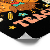 One Thankful Teacher Thanksgiving Turkey Cute Penc Poster (Hoek)