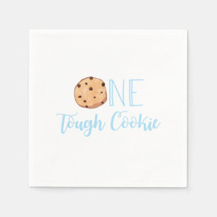 One Tough Cookie blauwe verjaardagsfeestje Servet