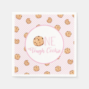 One Tough Cookie Roze Melk en Koekjes Verjaardag Servet