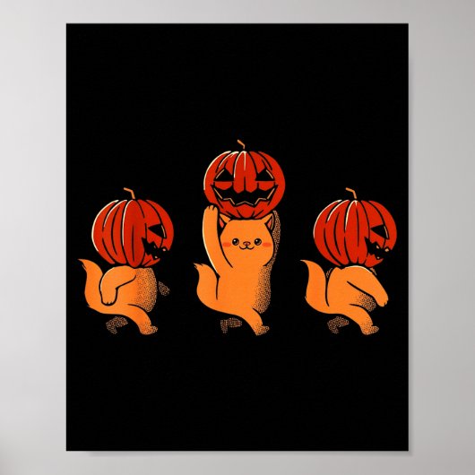 One Two Three Cute Kittens Pumpkin Halloween Soky  Poster (Voorkant)