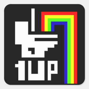 One Up Vierkante Sticker