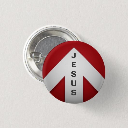 One Way - Jesus Ronde Button 3,2 Cm (Voorkant /achterkant)