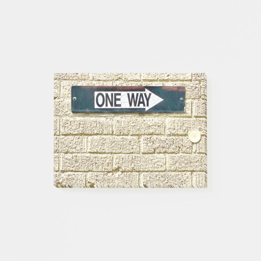 One Way Sign Brick Industrial Signage Black Ink Post-it® Notes (Voorkant)