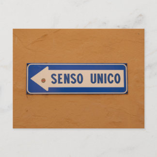 One Way Sign in Italiaans - Senso Unico Briefkaart