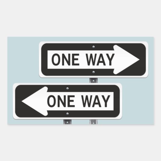 One way sign rechthoekige sticker (Voorkant)