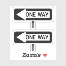 One way street sign sticker